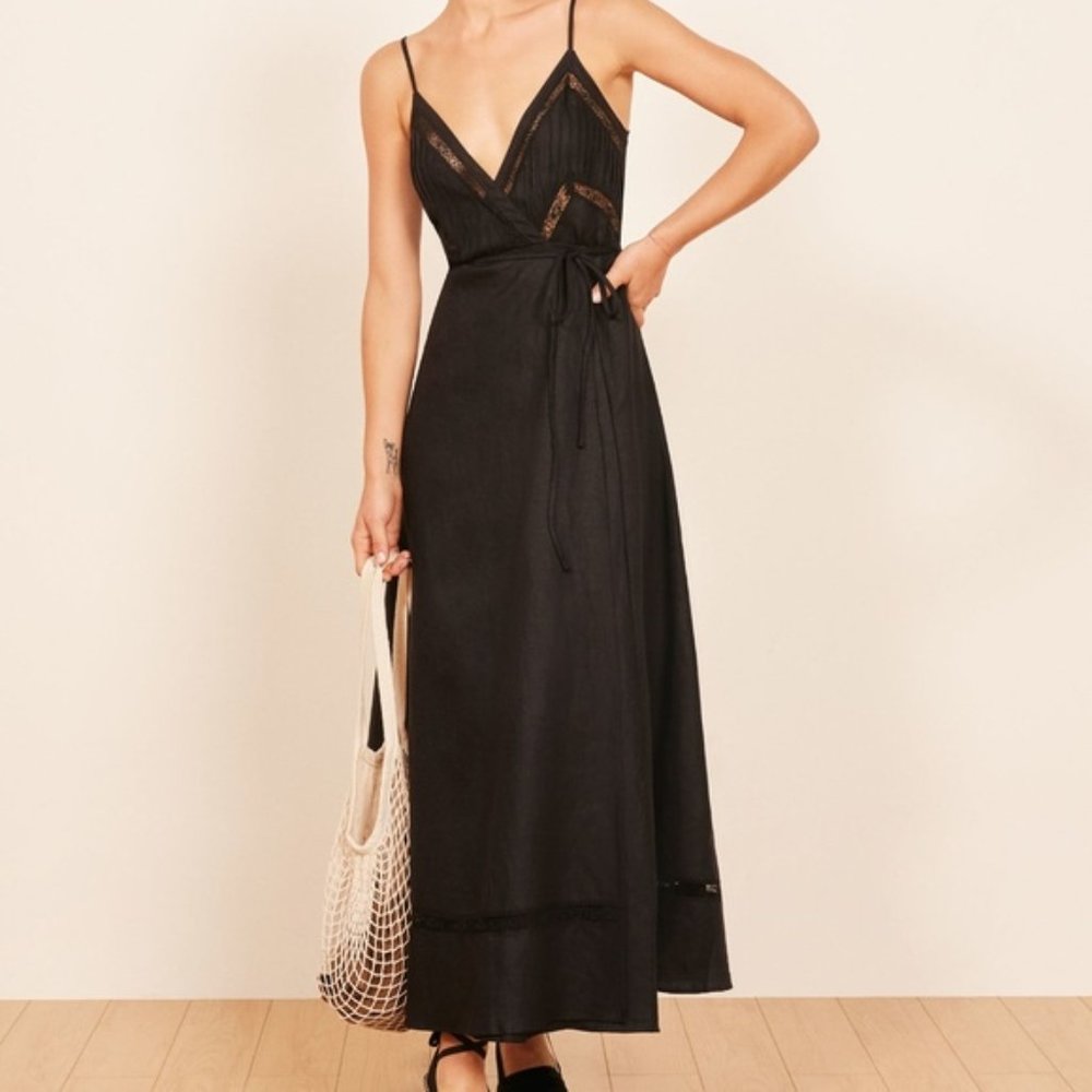Reformation - Black Daria Dress - Size Medium